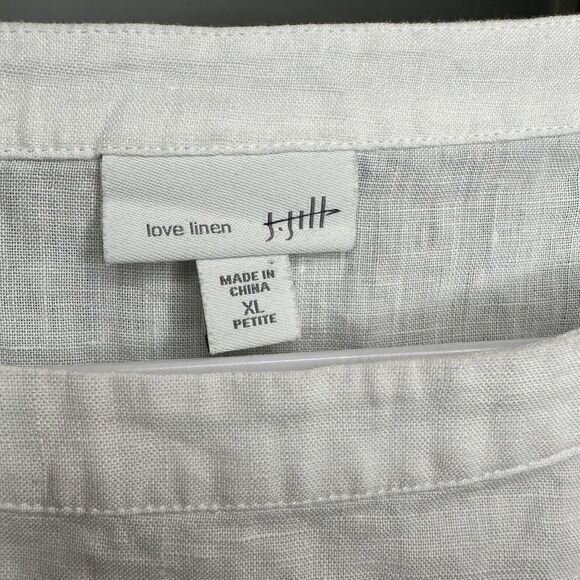 J. Jill Love Color Block Curved Hem 100% Linen Tunic Size XL Petite Lightweight - Picture 5 of 12